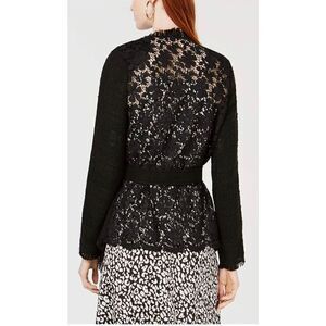 039 NWT Stella + Ginger Lace Boucle Wrap Jacket Black Size Small